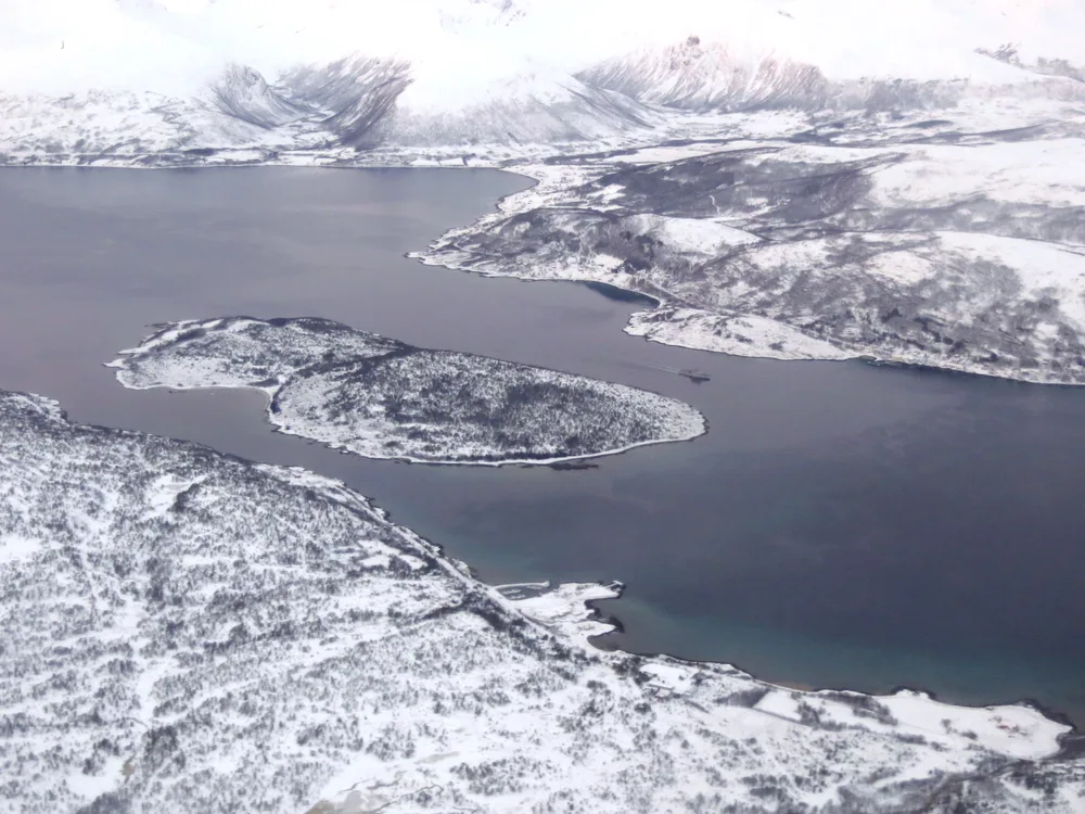 Straumsfjorden and the island Ryøya seen across the water